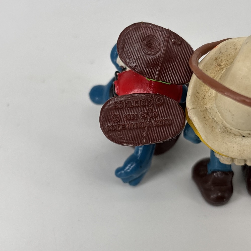 Peyo Schleich Cowboy Smurf Cowgirl Smurfette 1981 Western Figures Lot Of 2 VTG - Picture 4 of 4